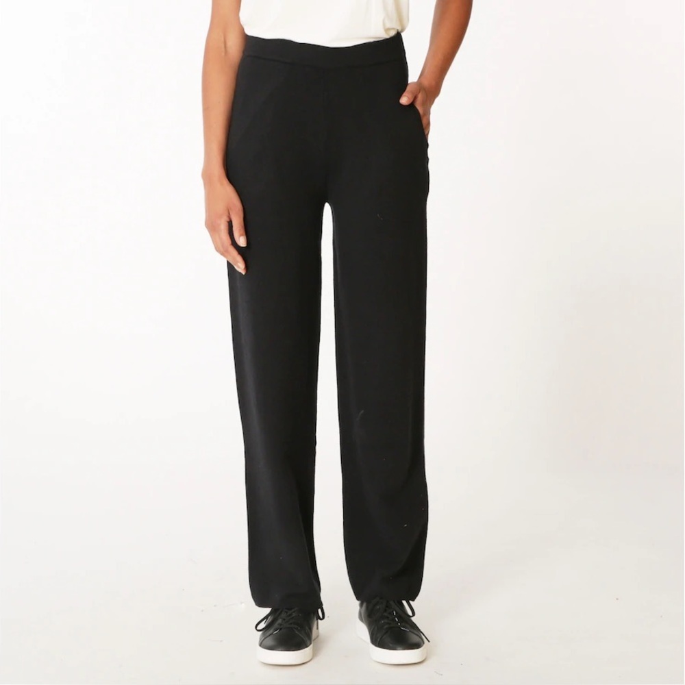 WYNNE LAYERS (1X) Sweater Knit Wide-Leg Pants Pockets Pull-On Soft Black NWT - Picture 3 of 12